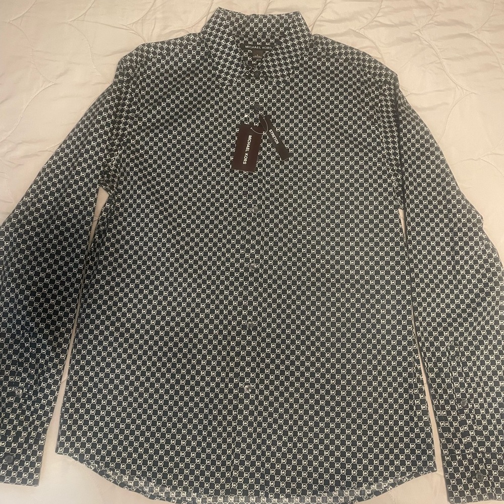 Michael Kors Black Long Sleeve Stretch material NWT Mens large